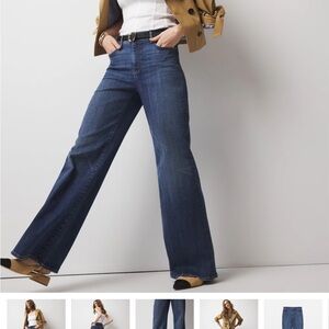 White House Black Market Dark Blue Wide Leg Jeans